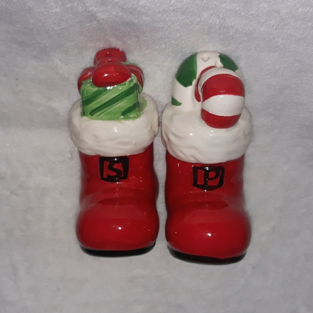 Ceramic Santa Boots Salt And Pepper Shaker